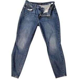 Lucky Brand Mid Rise Skinny Jeans Dark Wash Denim Size 28/6 Stretch Blue Jeans